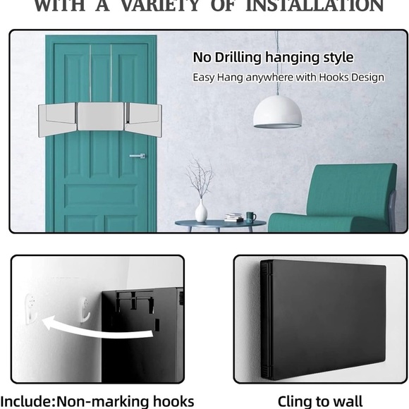 3 Way Mirror-360 Mirror for Self Hair Cutting, Adjustable & Foldable Trifold - Picture 5 of 6